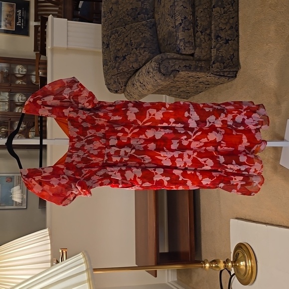Torrid Red Floral Midi Dress - Picture 5 of 16
